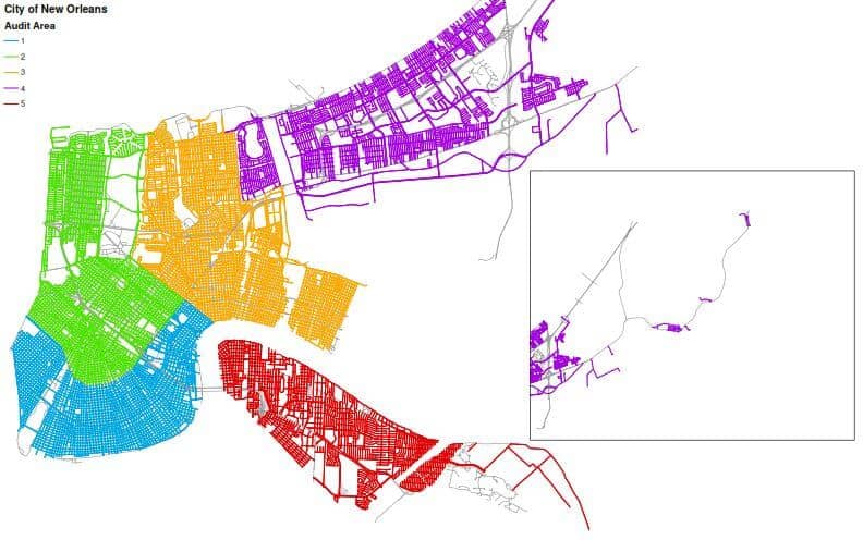 City of New Orleans Audit Areas Map